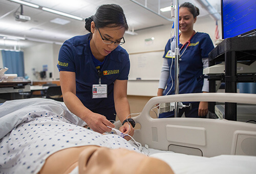 Photo of nursing student in a hospital setting